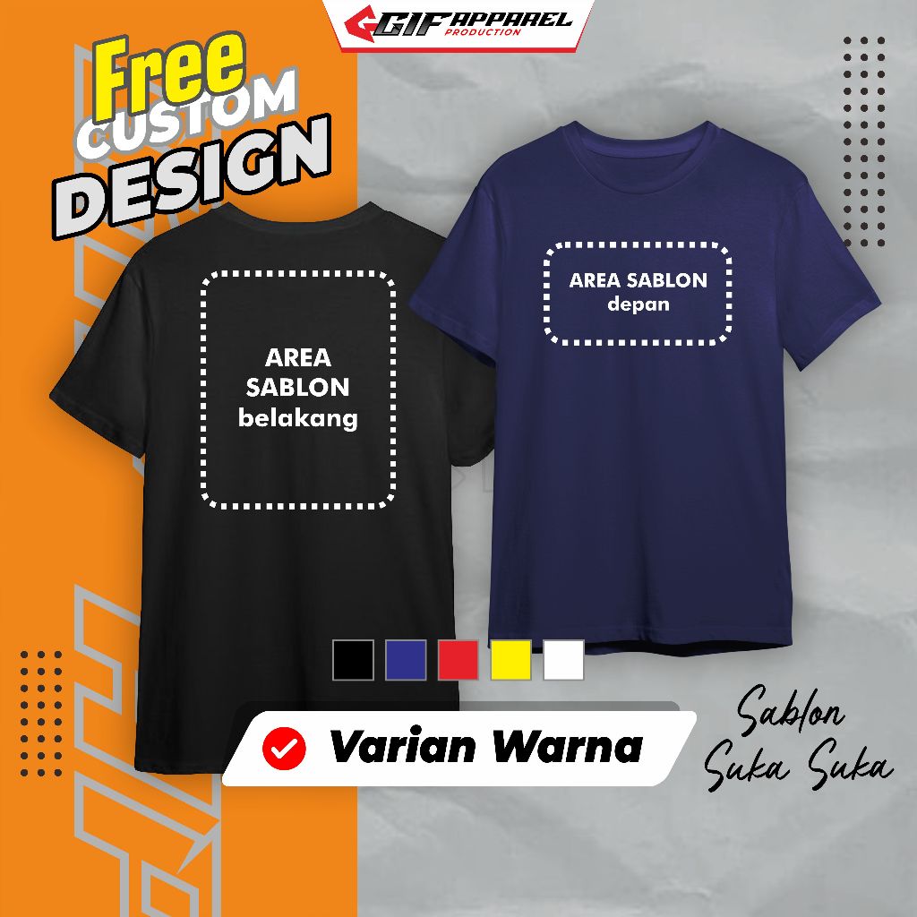 CUSTOM KAOS SABLON PLASTISOL (Lusinan)