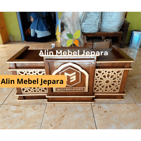 Mimbar Lesehan, Mimbar minimalis, Meja majelis taklim, mimbar pengajian, mimbar masjid minimalis Jat