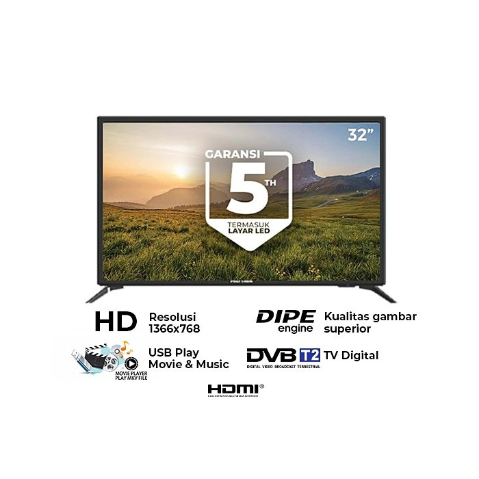 LED TV POLYTRON 32V1853 | Digital TV 32 Inch