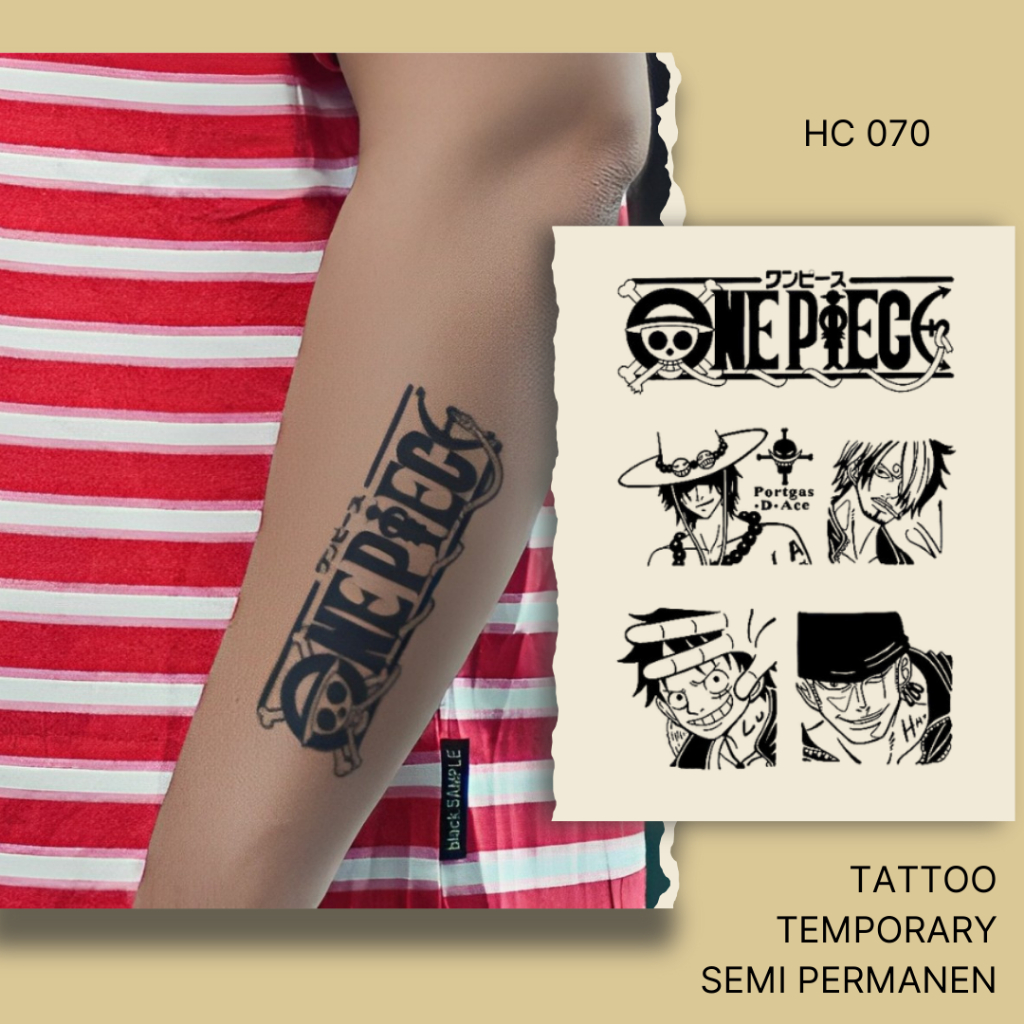 TATTOO TEMPORARY SEMI PERMANEN HC-070 tato minimalis semi permanen premium fruit ink motif one piece