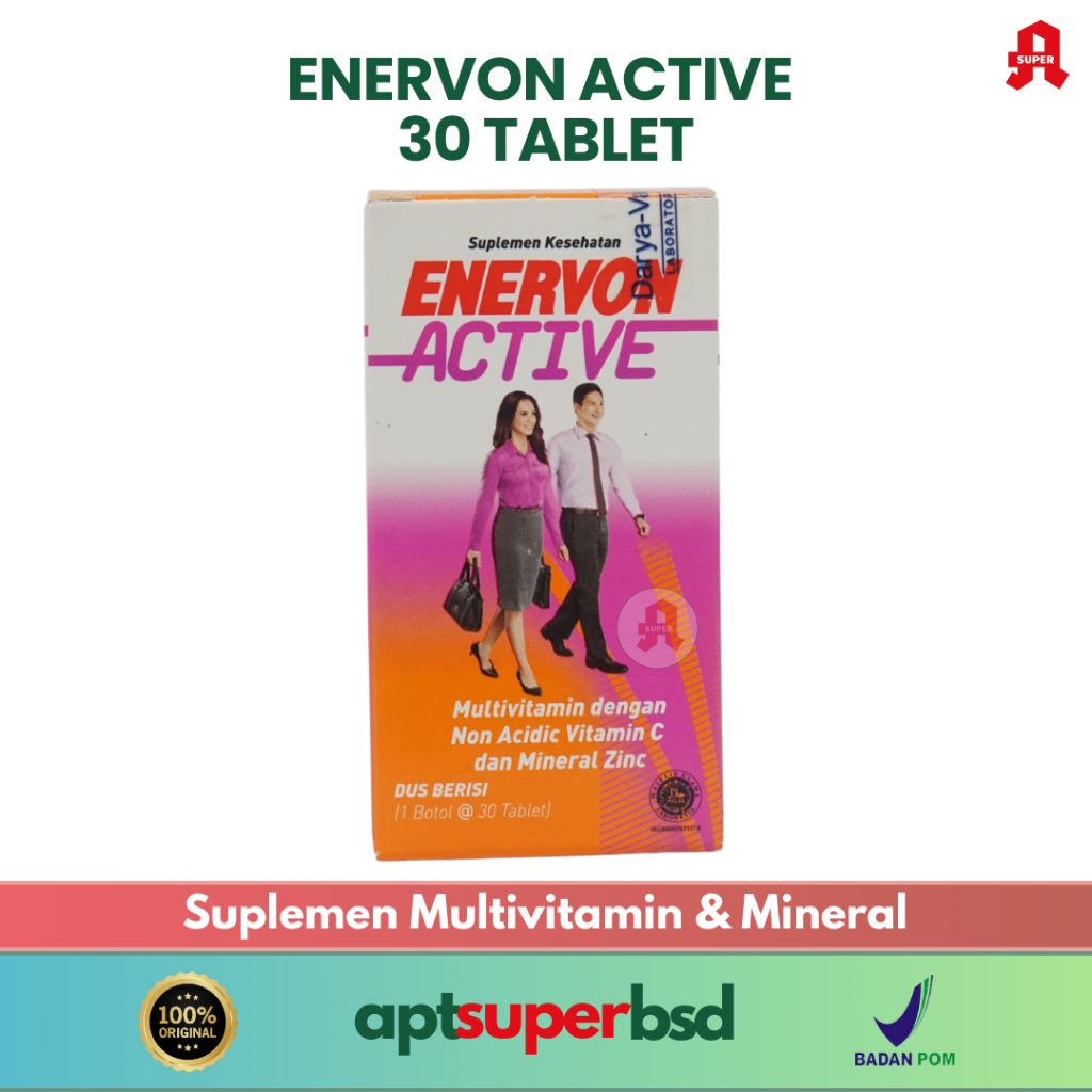 Enervon Active - 30 Tablet - Multivitamin, Vitamin C, B Complex & Zinc