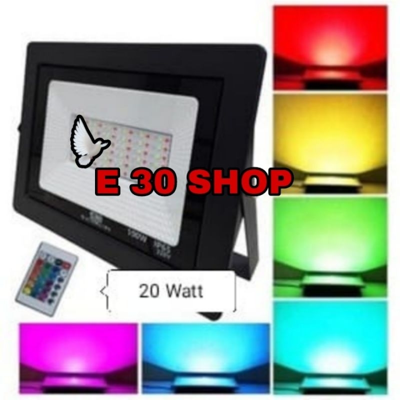 Lampu Sorot/Kap Sorot RGB Semny 20 watt warna warni