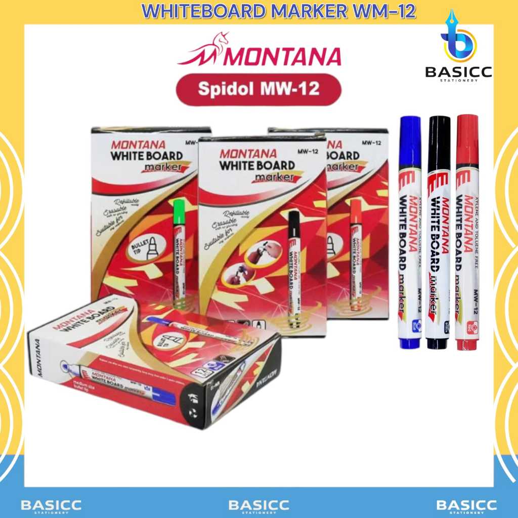 

Montana Whiteboard Marker Spidol Murah MW-12 | @ 1 Pcs