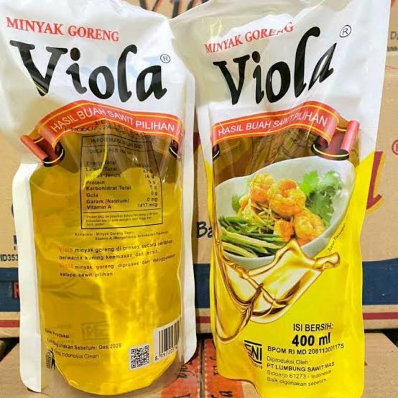 

Minyak Goreng Viola Isi Bersih 400 ml 2 karton