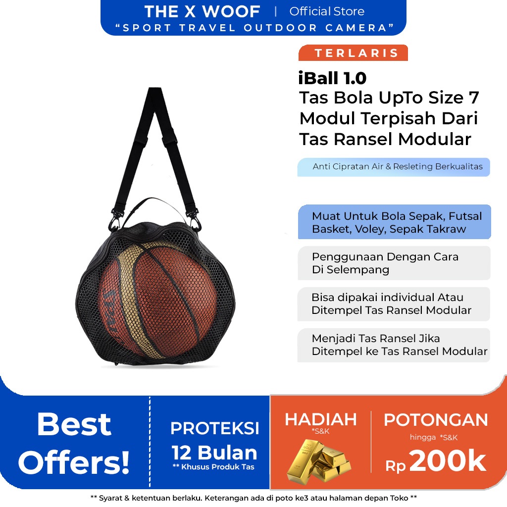 Tas Bola Basket Tas Sepak Bola Tas Futsal Tas Bola Voli The X Woof iBall57 / iBall1