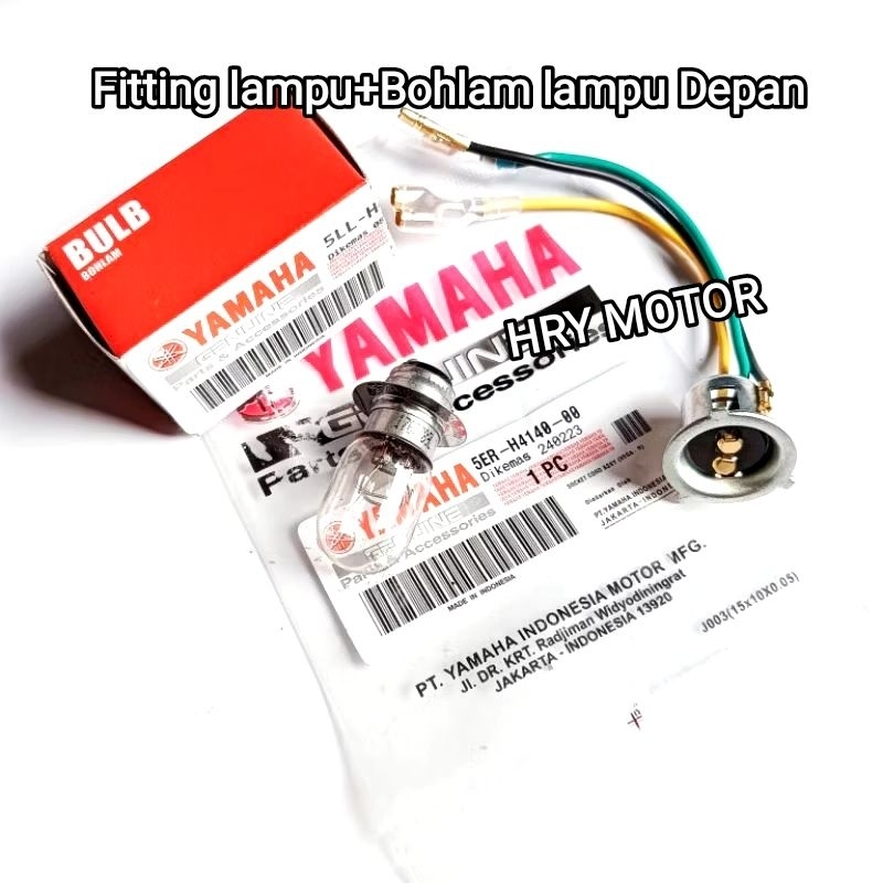 FITTING LAMPU FITING DEPAN+ BOHLAM LAMPU DEPAN YAMAHA VEGA R JUPITER Z MX CRIPTON VEGA R NEW VEGA ZR