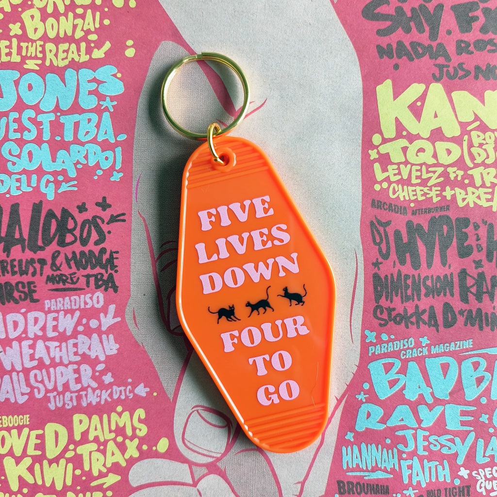 Five Lives Down Motel Keychain
