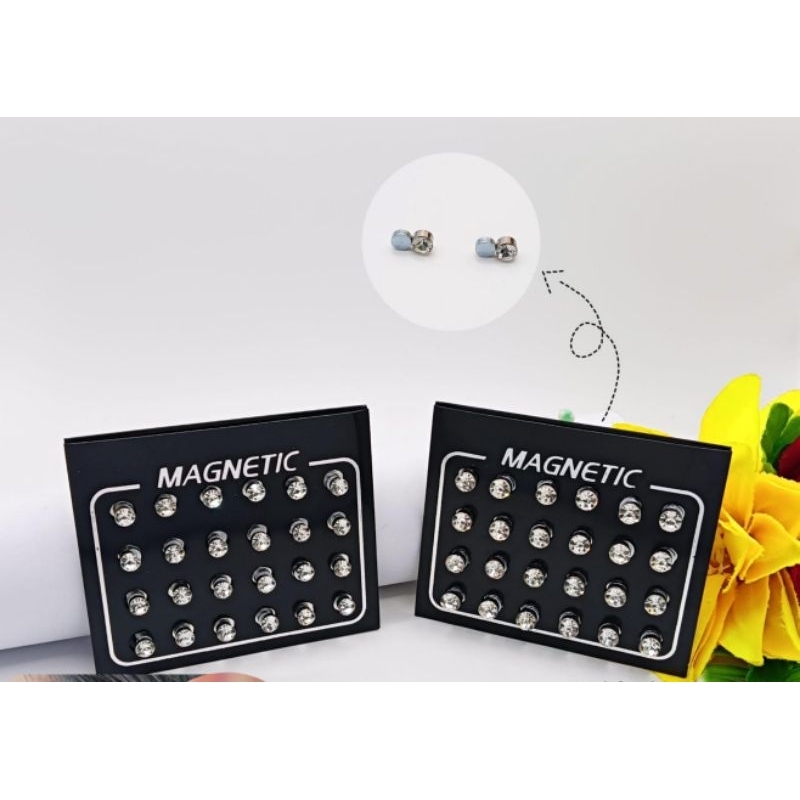 GROSIR 12PASANG ANTING MAGHNET MATA ANTING PRIA WANITA 12PASANG