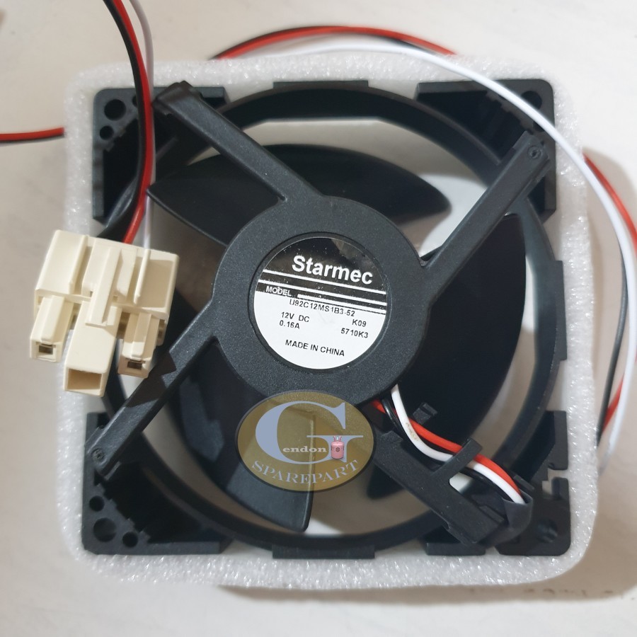 Fan kulkas DC 12v inverter 9x9cm 3 Kabel / Kipas Fan kulkas DC 12V 9x9