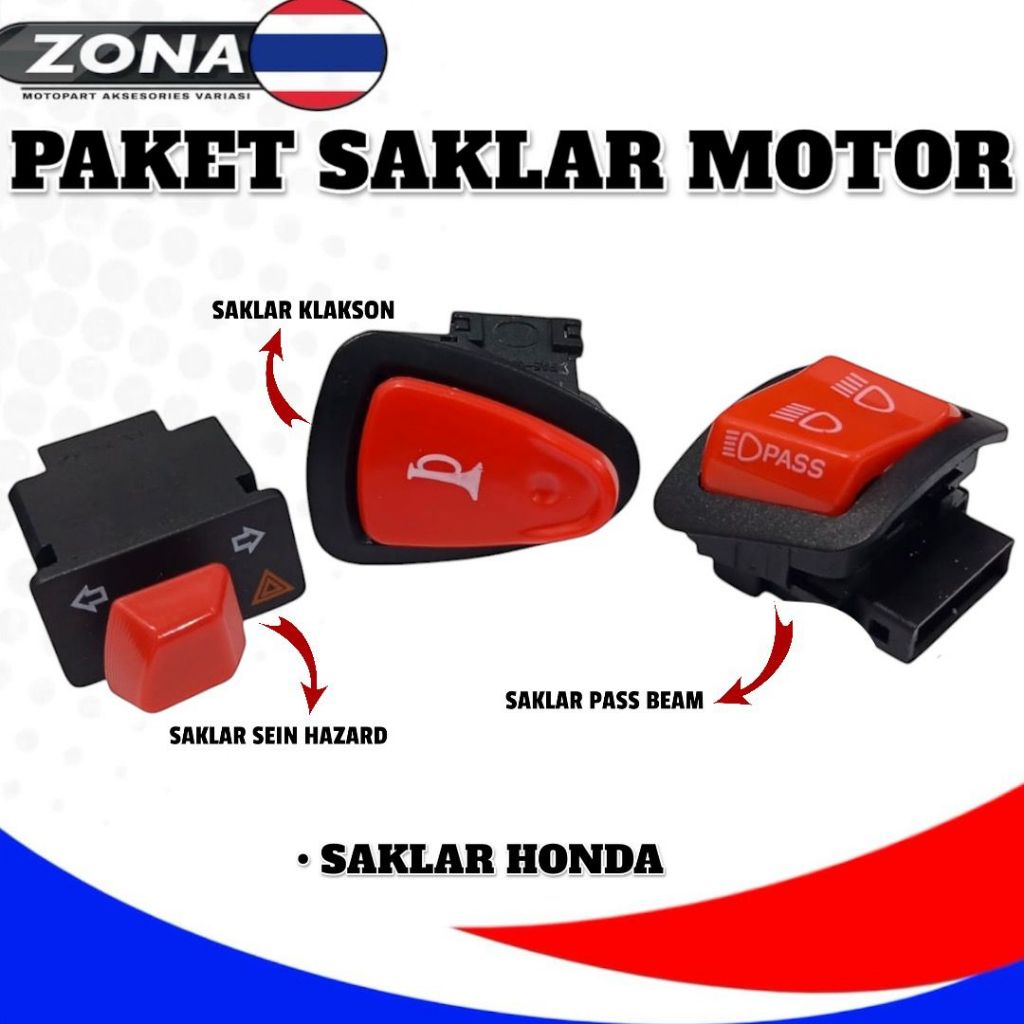 Paketan saklar pass beam hazard saklar tombol klakson honda model vietnam beat vario scoopy spacy su