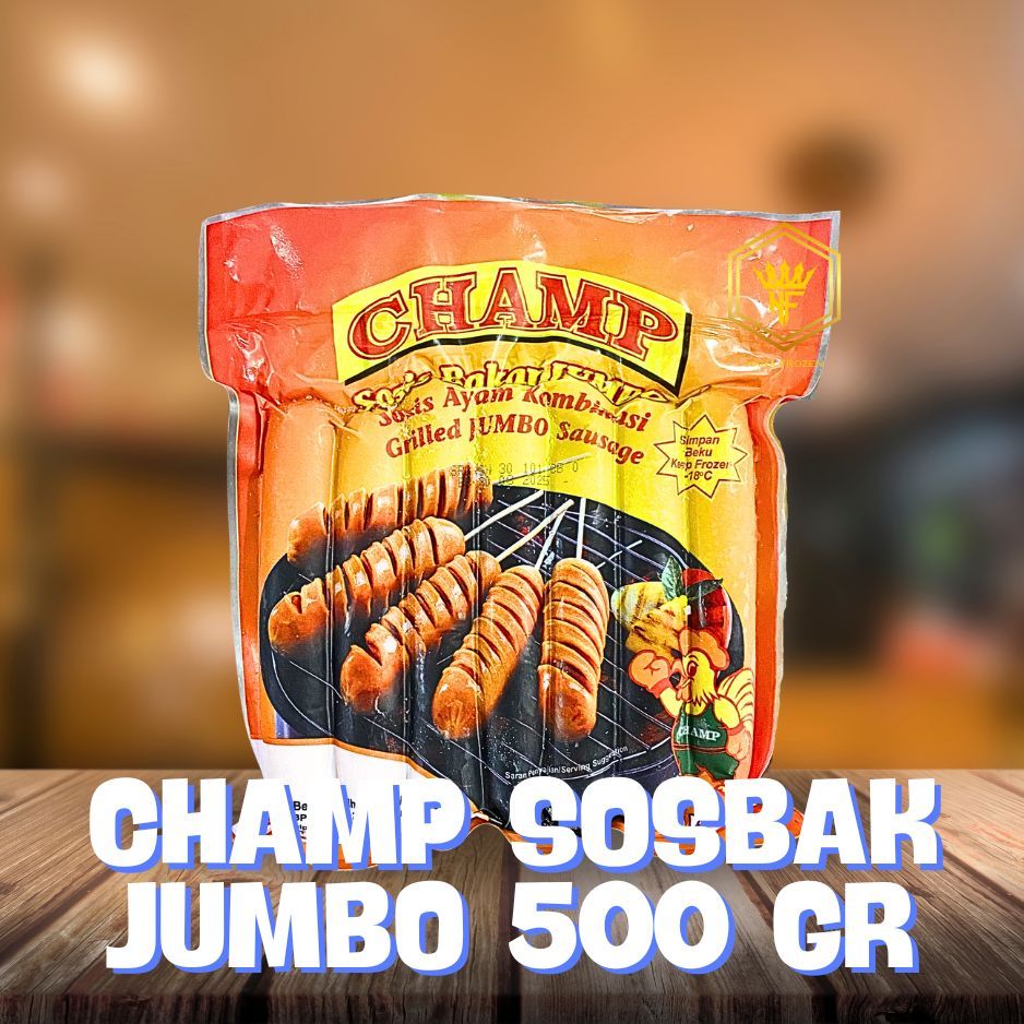 

CHAMP SOSIS BAKAR JUMBO 500GR, MINI 500GR