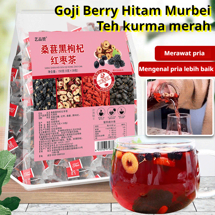 

⚡COD+Beli 1 gratis 1⚡Teh Wolfberry Murbei dan Kurma Merah/Kurma Merah Kombinasi Murbei dan Wolfberry Kantong Teh Sehat/Teh Wolfberry Hitam Murbe dan Kurma Merah dalam Kemasan Individual/Menutrisi Kulit dan Mengisi Qi/Minuman untuk Penampilan Tampan