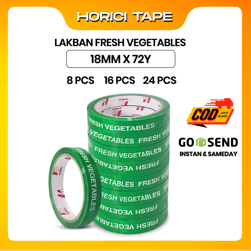 

HORICI Isolasi Vegetable Fresh Sayur & Buah 18mm*72y 8pcs 16pcs 24pcs tersedia grosir & instan