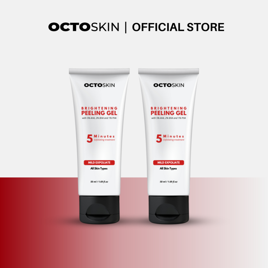 OCTOSKIN Paket Bundling 2pcs Brightening Peeling Gel - Mengangkat Sel Kulit Mati Mencerahkan Kulit