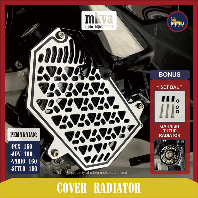 COVER RADIATOR PCX/ADV/VARIO/STYLO 160 MKVA MOTO EQUIPMENT HONDA RADIATOR GARNISH VARIASI MODIF MOTO