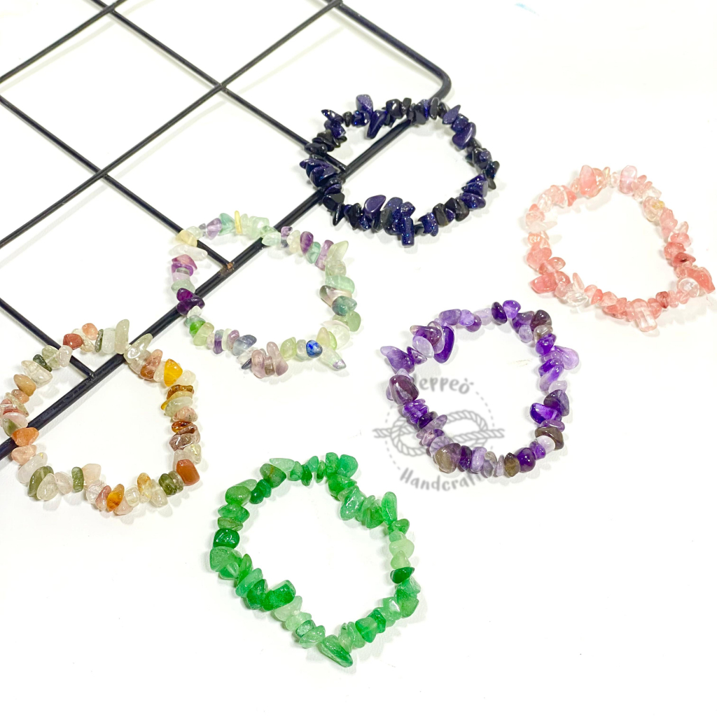 Gelang Manik Batu Alam Giok Kristal Asli Wanita Stone Crystal Bracelet Swarovski