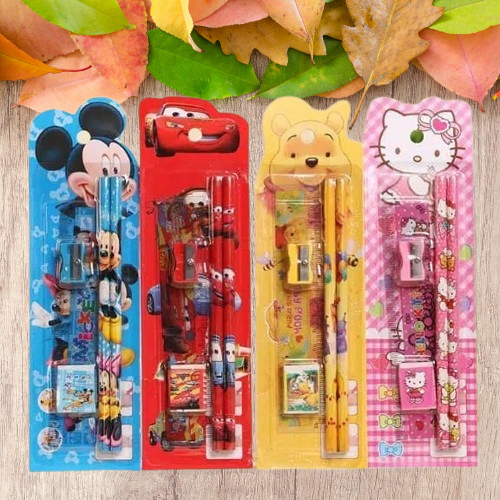 

Pensil Set 5in1 Alat Tulis Anak Lucu Dan Penghapus