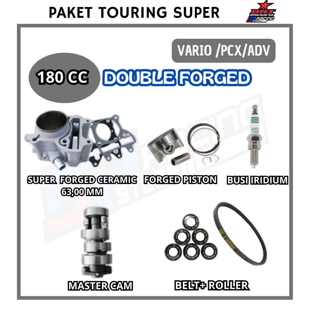 Paket Bore UP PCX 150/Vario 150/ADV 150/Vario 125 Block-Piston-Noken As-Roller-BRT Paket Touring 4