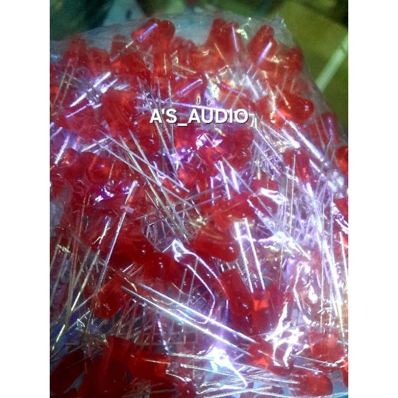 LAMPU LED MERAH 5MM ROSH LAMPU LED 5MM NYALA MERAH.10BIJI