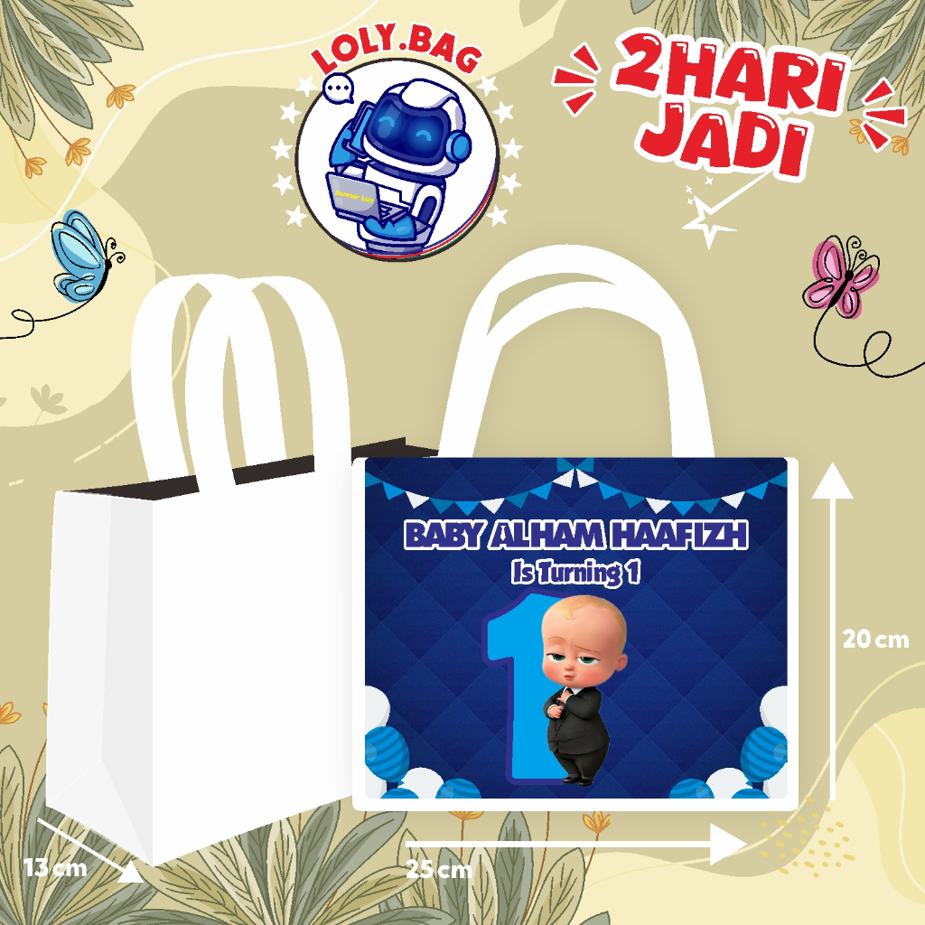 Tas Ultah / Tas Ulang Tahun Murah/Goodie bag murah/souvenir ultah/Tas tema BABY BOSS