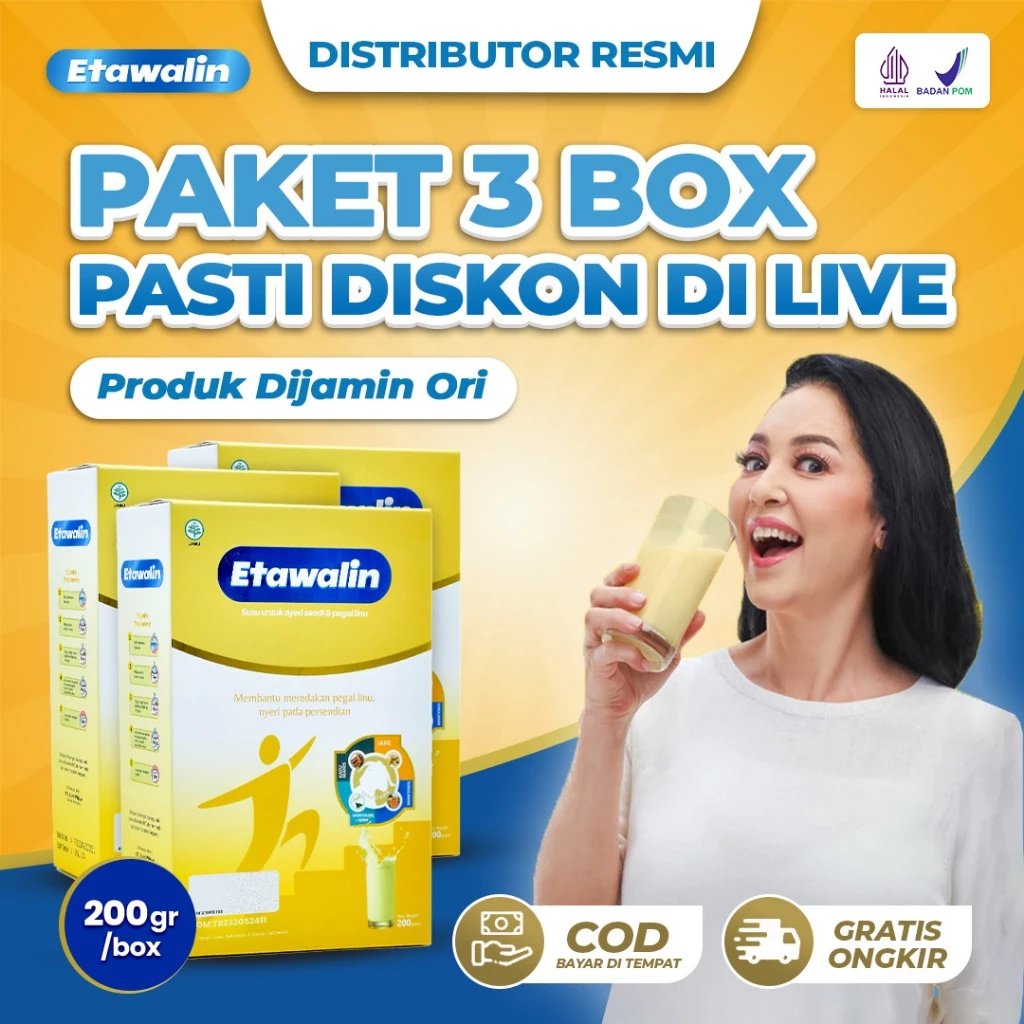 

[PAKET 3 BOX] Etawalin - Susu Kesehatan Tulang Dan Sendi Atasi Pengapuran Tulang 200gr