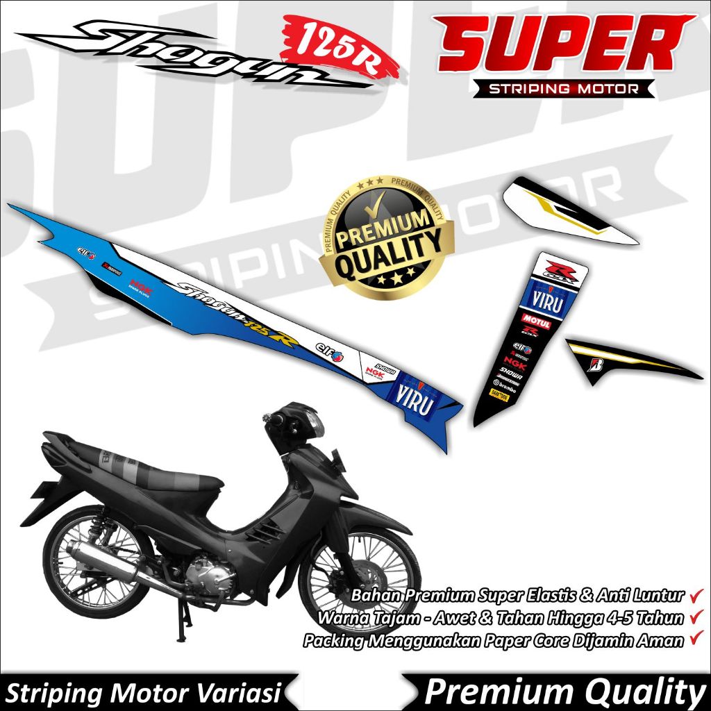 Stiker Shogun 125r Anti Luntur keren Striping Shogun 125r Injeksi Striping Suzuki Shogun 125r Trend 
