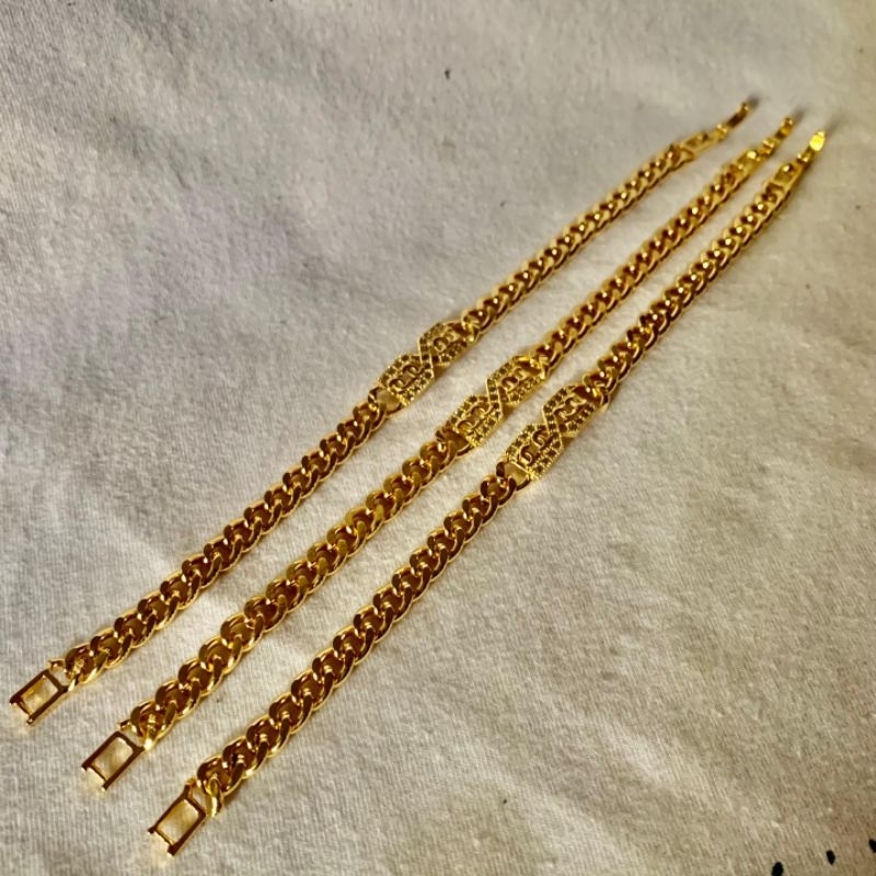 GELANG RANTE TITANIUM VAR PLAT HOLO GEPENG