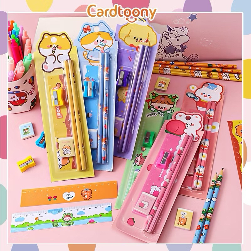 

Paket Alat Tulis Stationery Set Pensil Penghapus Penggaris Lentur Serutan Rautan Lucu Imut Hewan Bear Rabbit Kado Souvenir