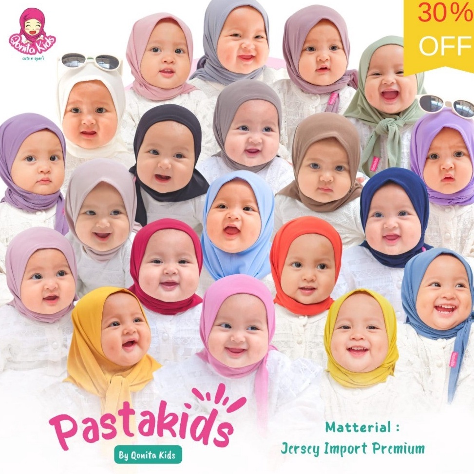KODE L17L QONITA KIDS  PASTAKIDS   7th Hijab Instan Anak Perempuan syari muslim cantik nyaman Simple