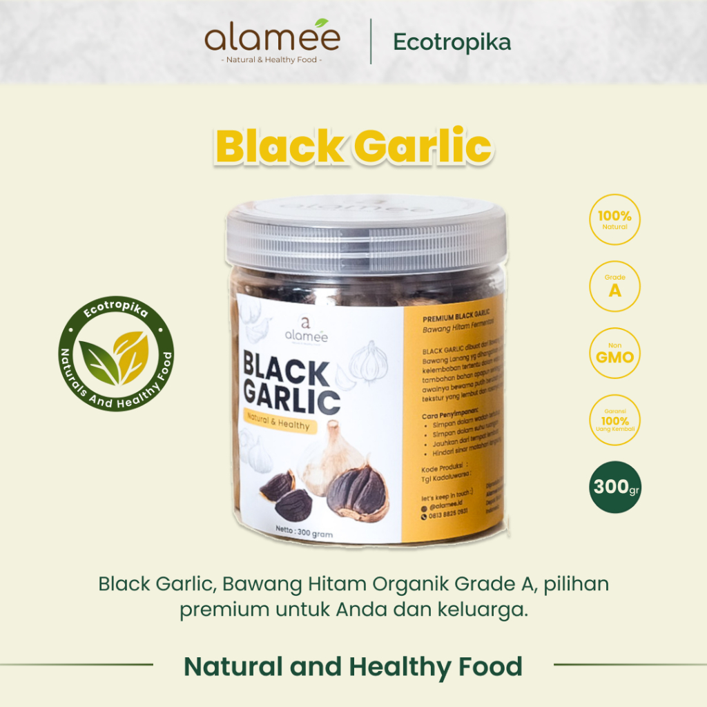 

BLACK GARLIC TUNGGAL 300GRAM - BAWANG HITAM LANANG ASLI