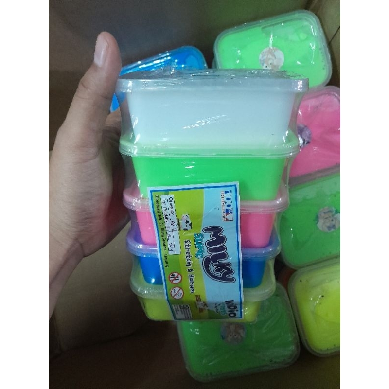Slime Susu Kotak 200Ml dapat 5 TOPLES