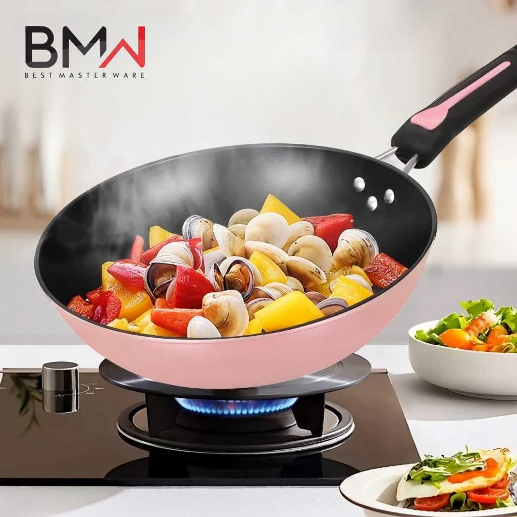 Panci Teflon 30cm Wajan Penggorengan Anti lengket Wok Pan / Teflon Jumbo Praktis