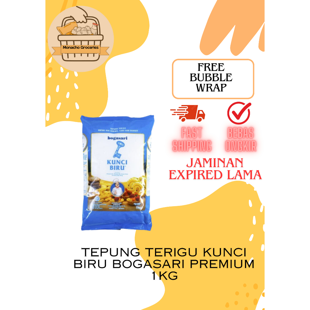 

Tepung terigu kunci biru BOGASARI premium 1KG
