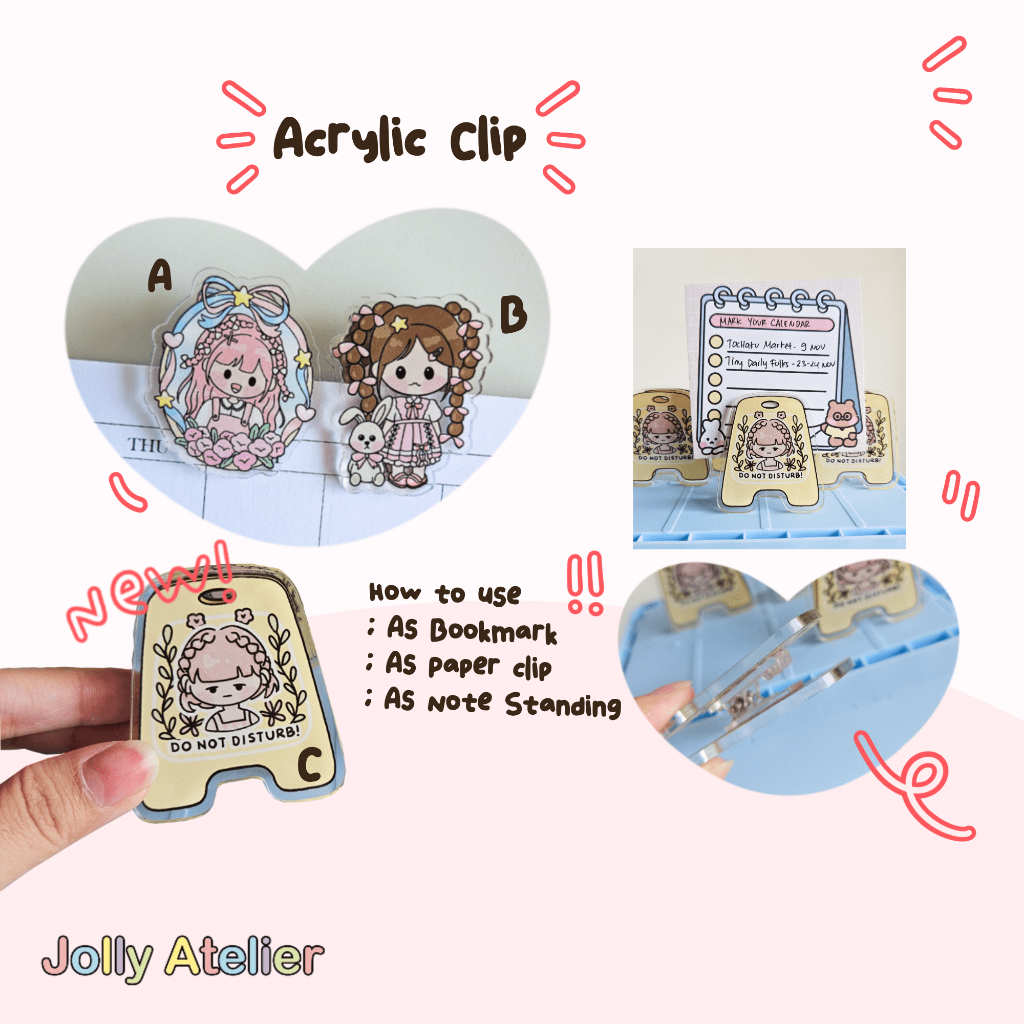 

Paper Clip Bookmark/ Paper clip / Pembatas buku akrilik