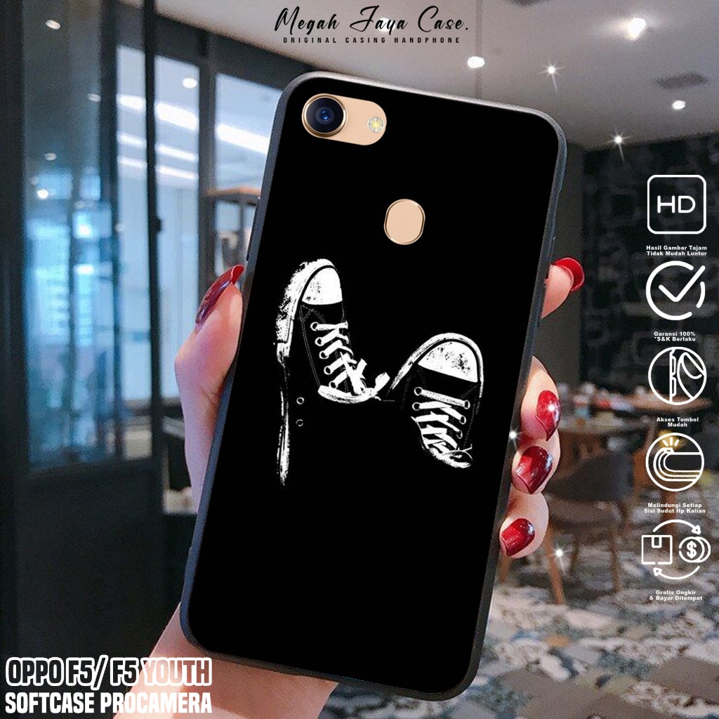 Softcase OPPO F5 / F5 YOUTH - Case Hp OPPO F5 YOUTH / F5 Motif BLCK - Casing Hp Oppo F5 -  Silikon H