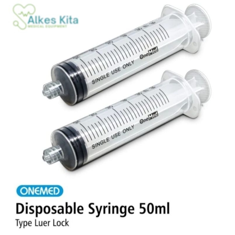 Spuit 50cc Catheter Tip (Luer Lock) / Eccentric Tip Onemed // Syringe 50ml Lubang Tengah / Lubang Pi