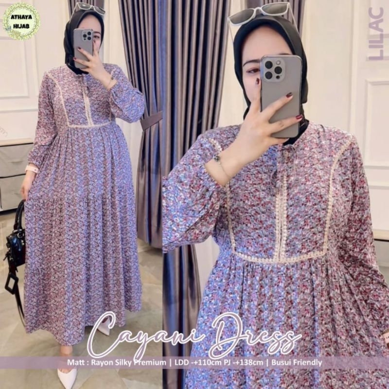 Dress Cayana Matt Rayon Silky Premium LDD +110cm PJ+138cm Busui Friendly