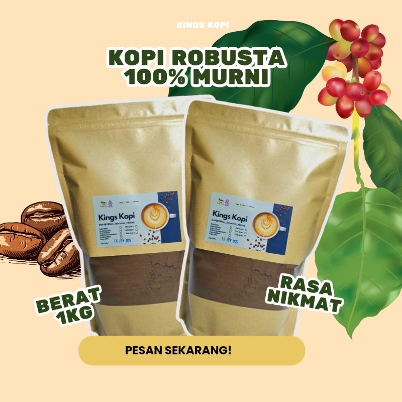 

Bubuk Kopi Robusta Murni Biji Robusta Rasa Nikmat Sudah Terbukti Berat 1kg