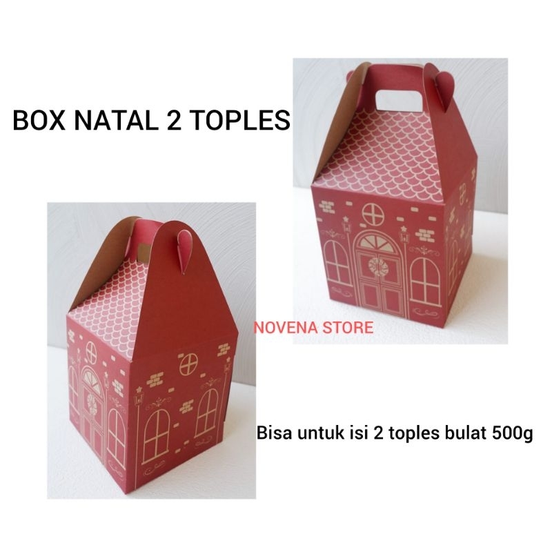 

BOX NATAL 2 TOPLES 500G KOTAK HAMPERS MERRY CHRISTMAS BAHAN KRAFT-X'MAS2247