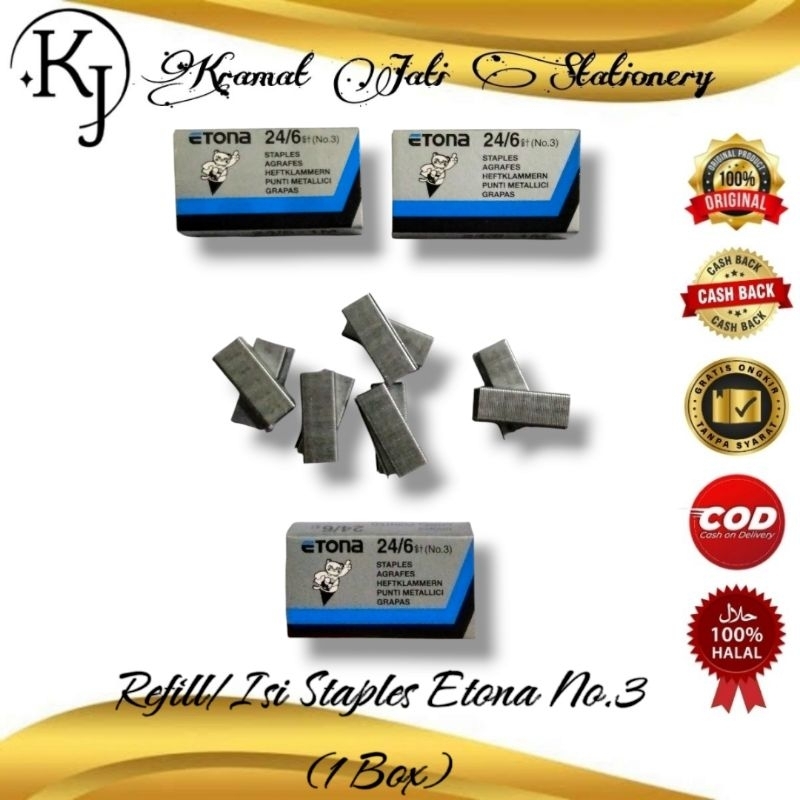 

Refill/Isi Staples Etona No.3 (1 Box)