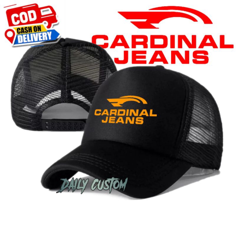 Topi Jaring Cardinal Jeans | Topi Trucker Baseball Distro | Topi Jala Bisbol Casual | Topi Cowok Cew