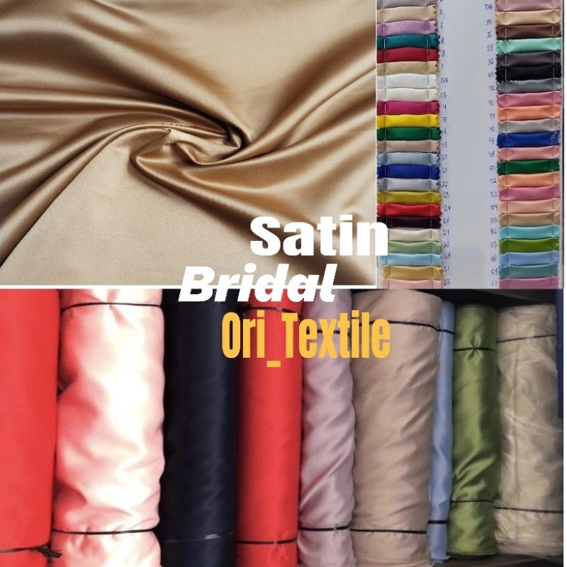 (Cod.) Kain Satin BRIDAL/Bahan Kain Satin Polos Bridal/Bahan Kain Bridal polos Premium/Satin Bridar