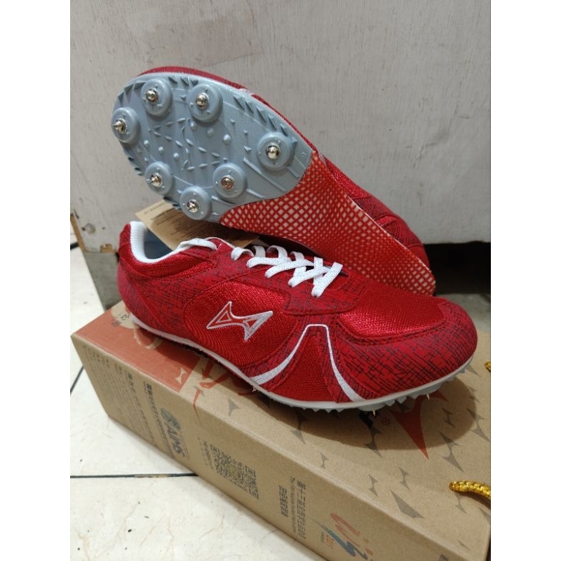 Sepatu Spike Sprint / Lari / Paku / Atletik HEALTH MERAH ORIGINAL