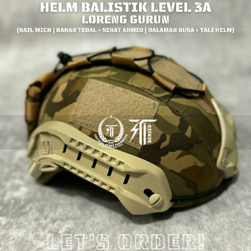 Tactical Store Indonesia ® 100% ORIGINAL HELM BALISTIK LEVEL 3A COVER VERSI KUPING PENDEK Tali Putar