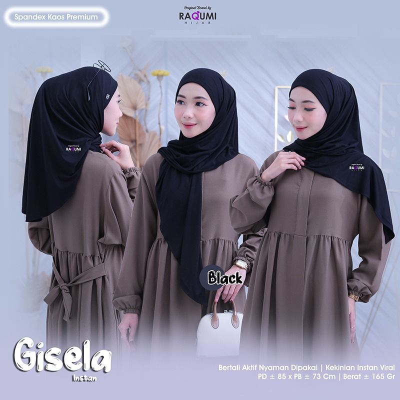 GISELA INSTAN RAQUMI HIJAB | JILBAB VOAL INSTAN RAQUMI | JILBAB KEKINIAN | JILBAB JERSEY INSTAN