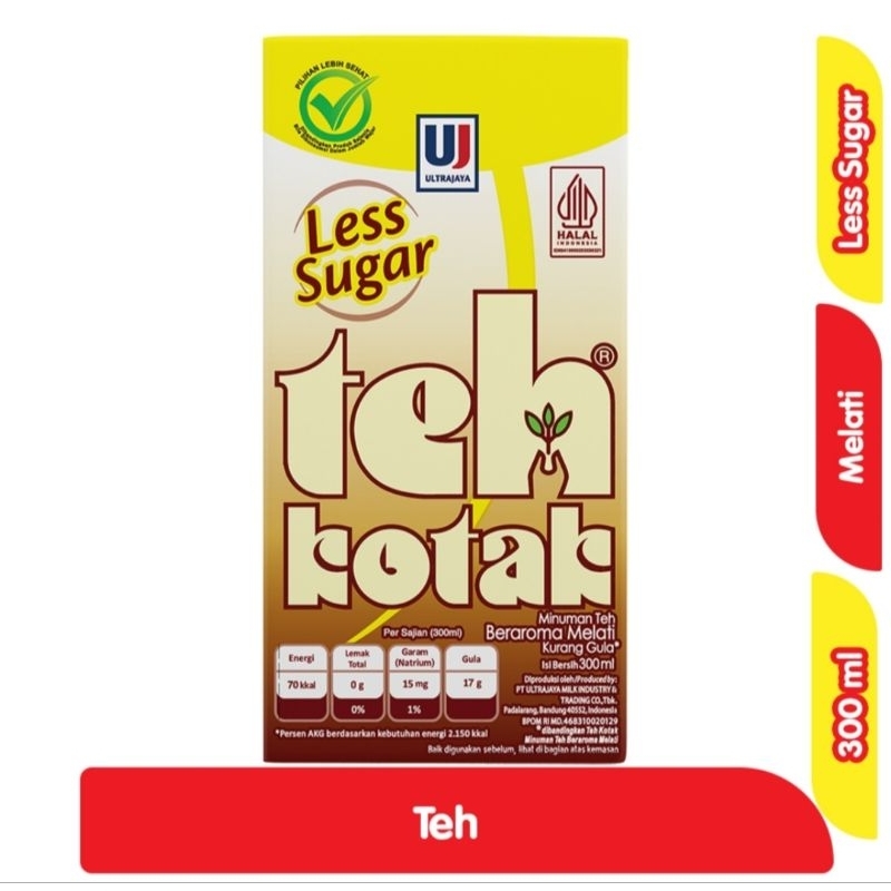 

Teh Kotak Less Sugar 300ml 1 Dus isi 24