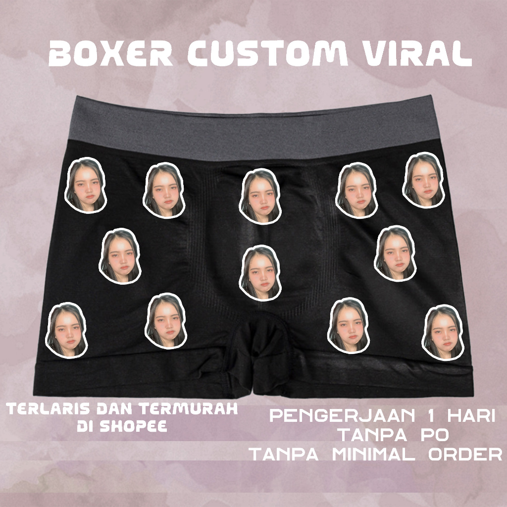 BOXER CUSTOM FOTO VIRAL | BOXER ANTI SELINGKUH | CELANA DALAM FOTO | CUSTOM WAJAH | FACE PATTERN
