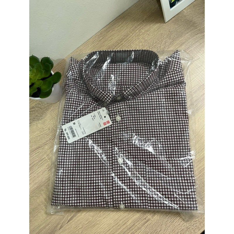 baju kemeja uniqlo ori kotak kotak size M