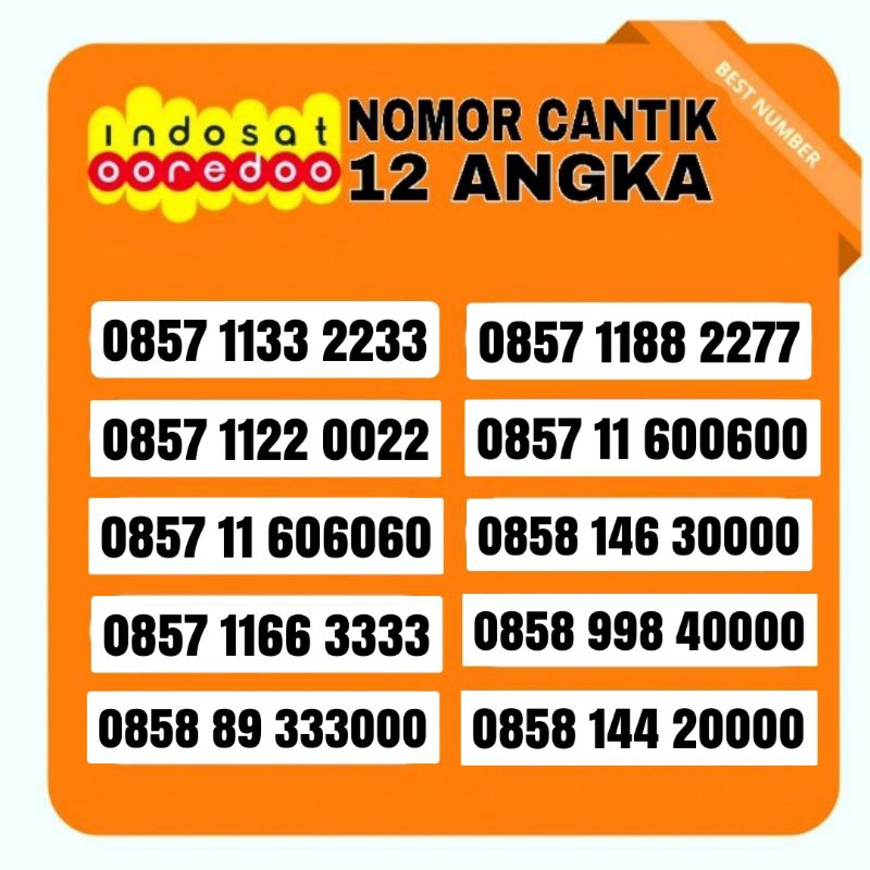 NOMER CANTIK INDOSAT  KWARTET 0000