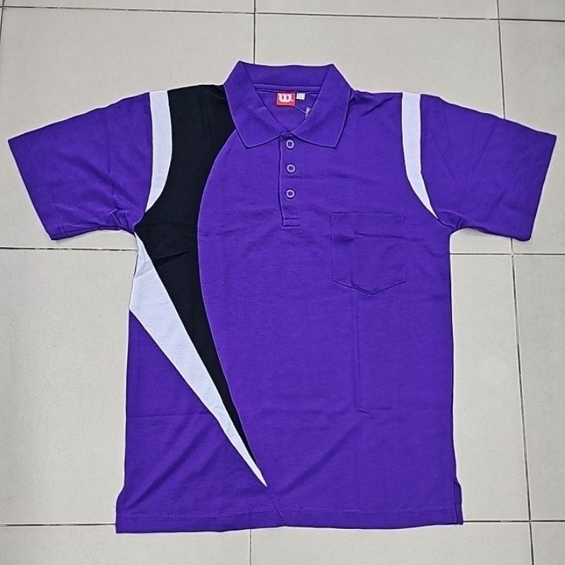 KAOS OLAHRAGA / BAJU SERAGAM OLAHRAGA WOLVER POLO BILLABONG UNGU KOMBINASI PUTIH HITAM